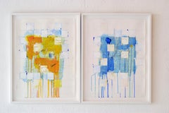 "Domestic Recipe #4" Diptych - Acrylic and Collage on Paper- Framed