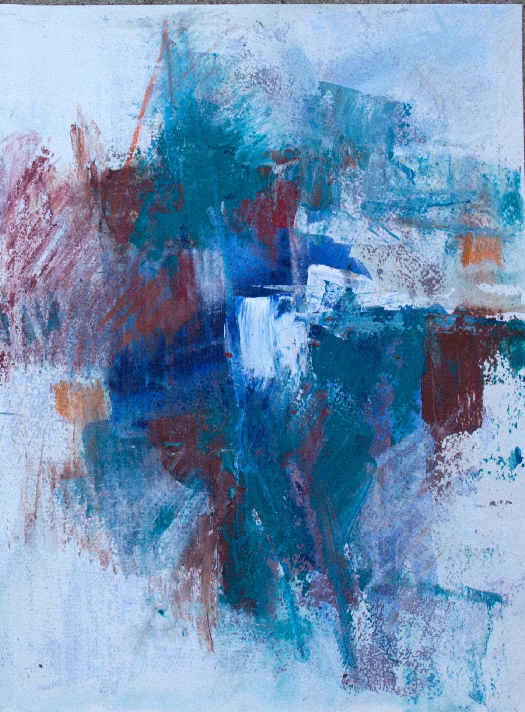 Stephanie Visser  Abstract Painting - "Color Study: Untitled #2" abstract art, acrylic on paper.