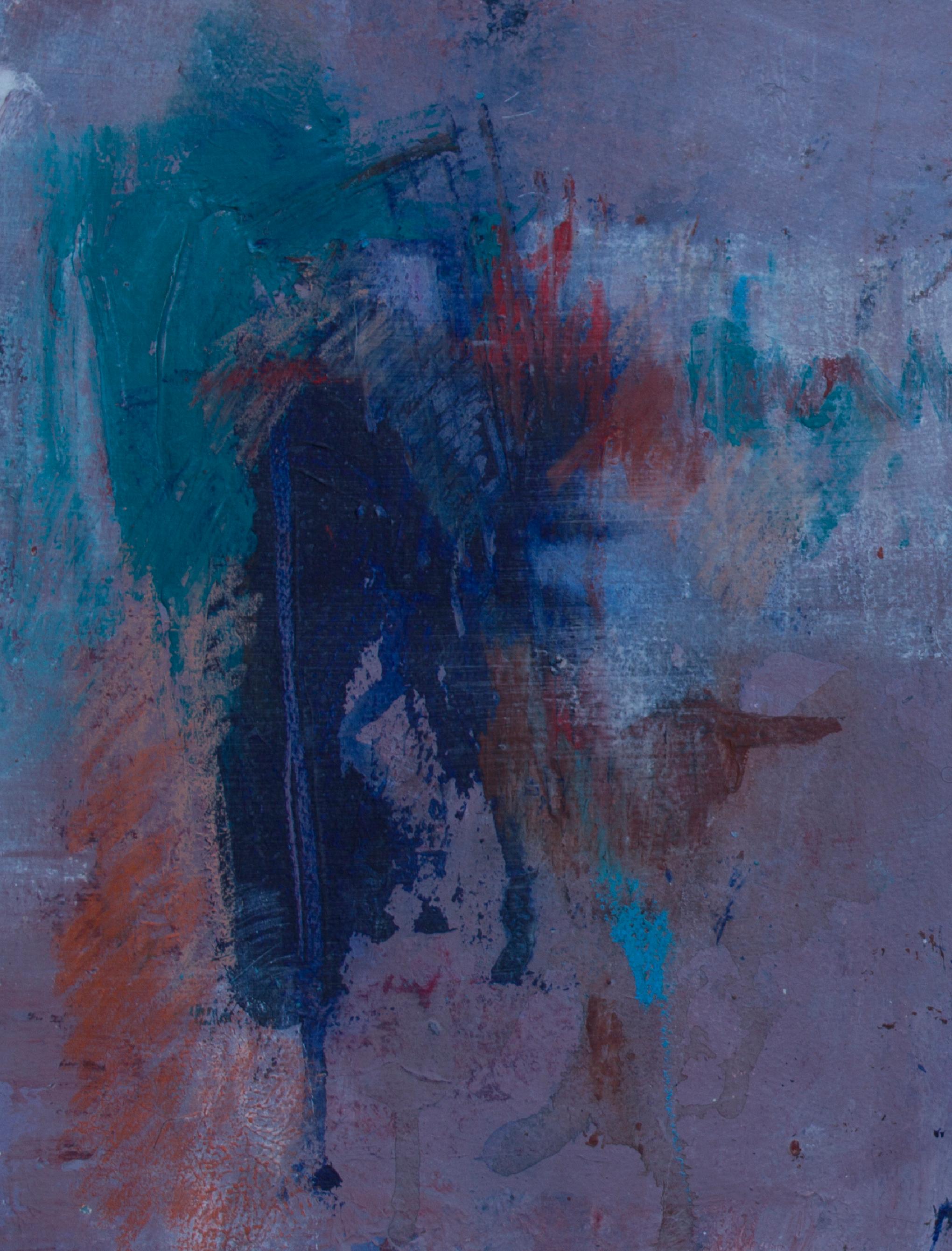 Abstract Painting di Stephanie Visser  - "Studio del colore: Senza titolo #3" arte astratta, acrilico su carta.