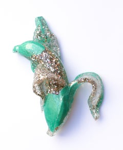 Sparkle Green  Banana - Original Resin Sculpture