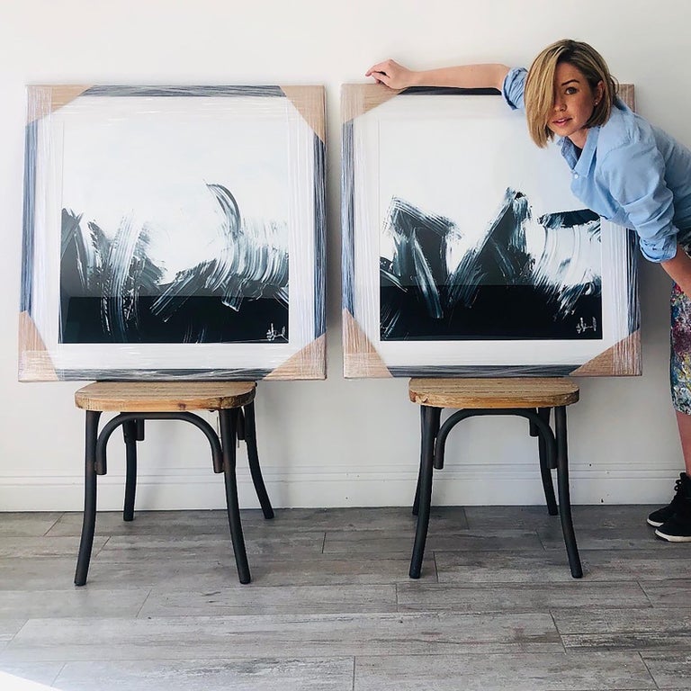 Jacqueline Jandrell "Diptych"Contemporary Abstract Art Matted and Framed For Sale at 1stDibs