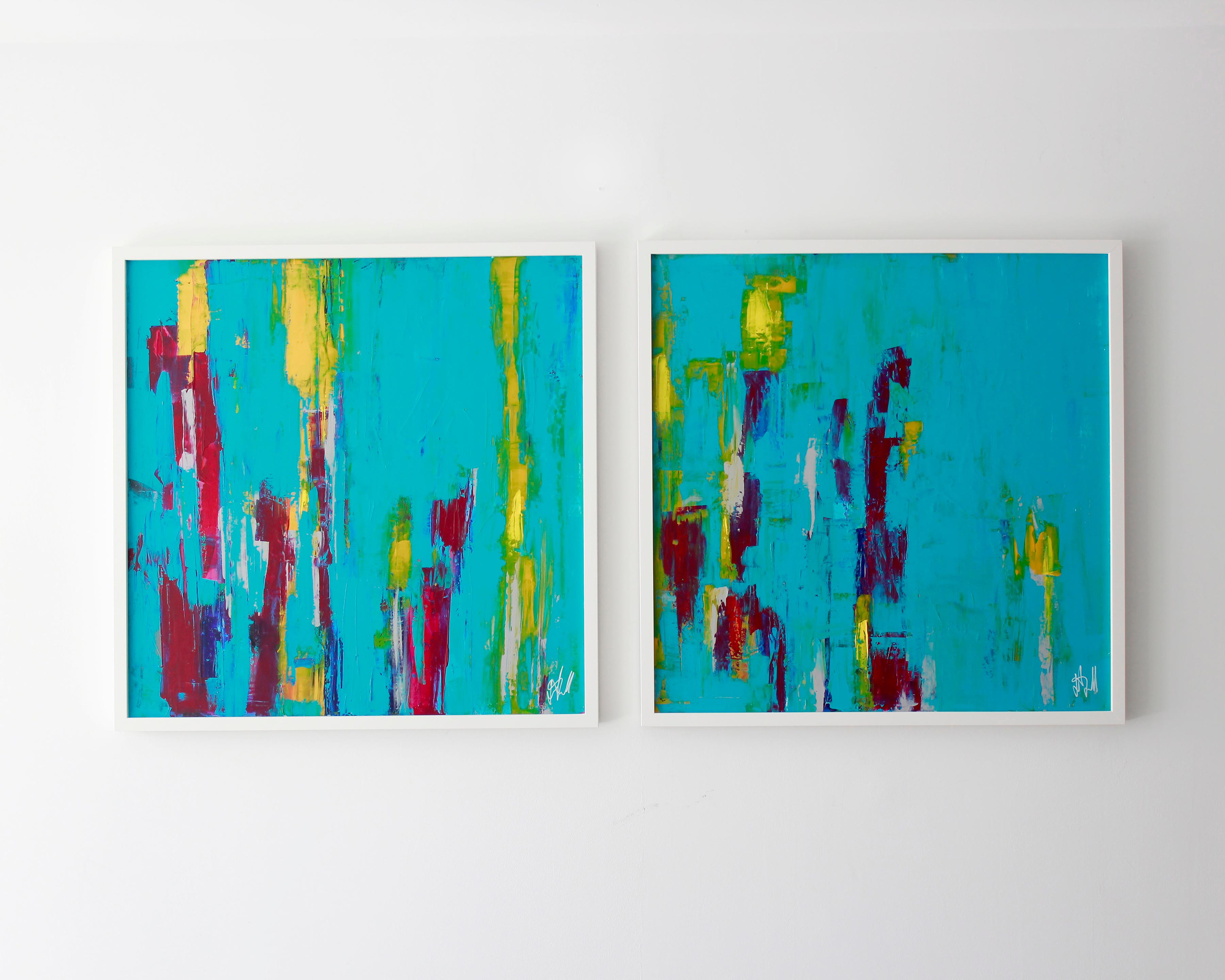 Jaqueline Jandrell Abstract Painting - "Spectrum - Array Diptych"- Acrylic on Canvas 