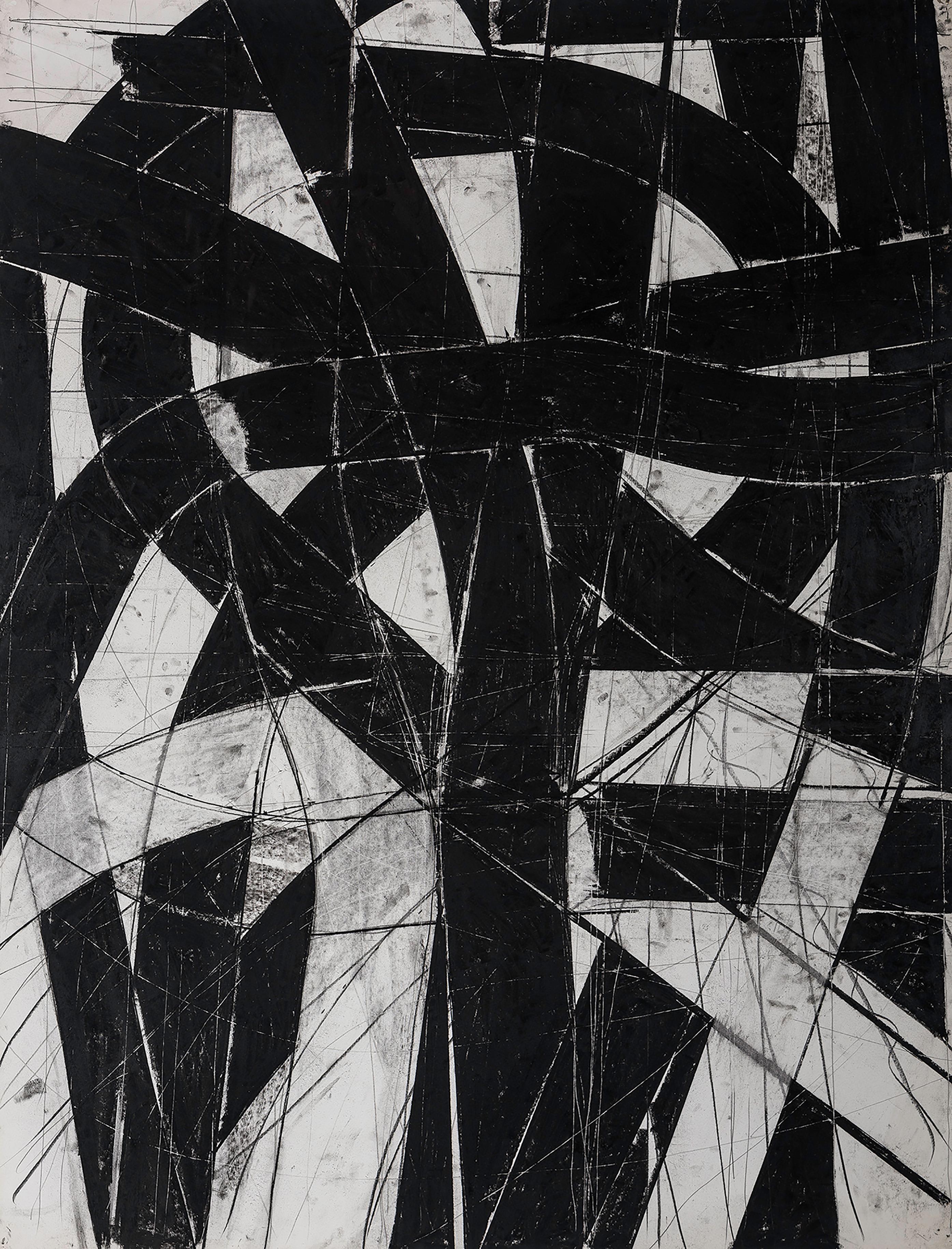 “Urban Interstitial Abstraction #9” – Charcoal and Pastel on Paper - Unframed