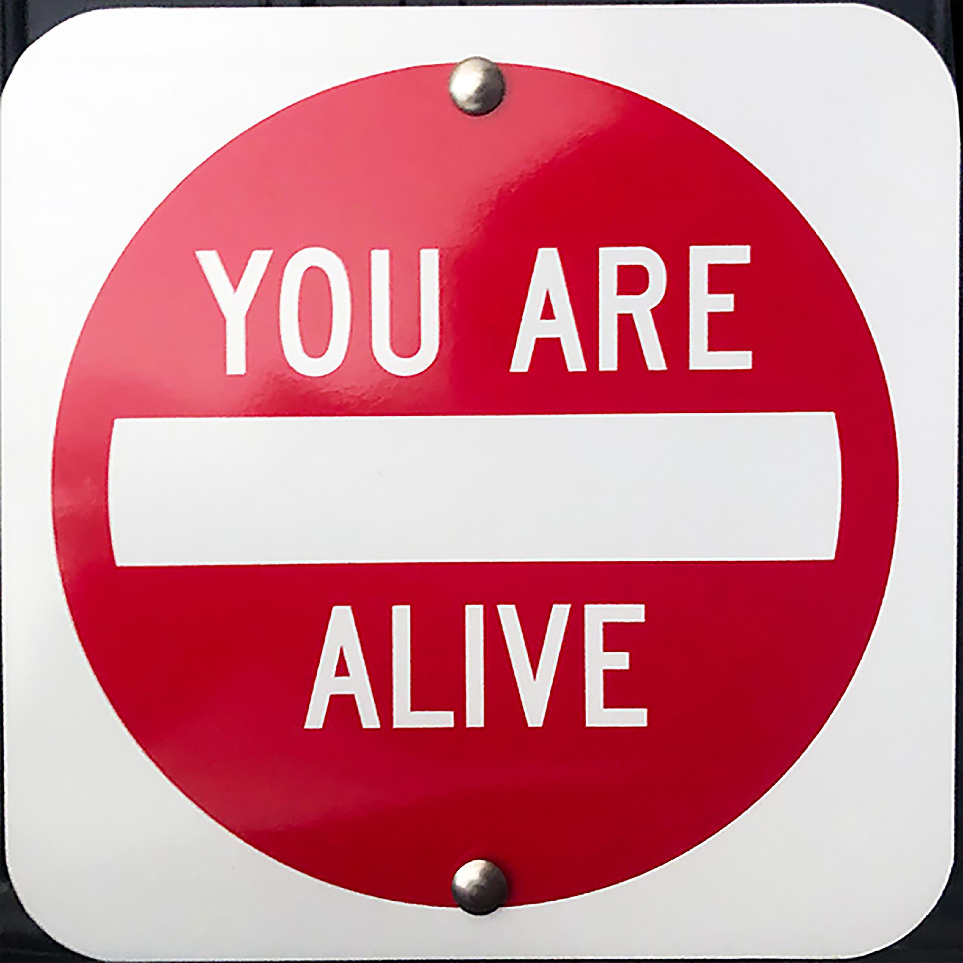 "You Are Alive" - Contemporary Street Sign Sculpture