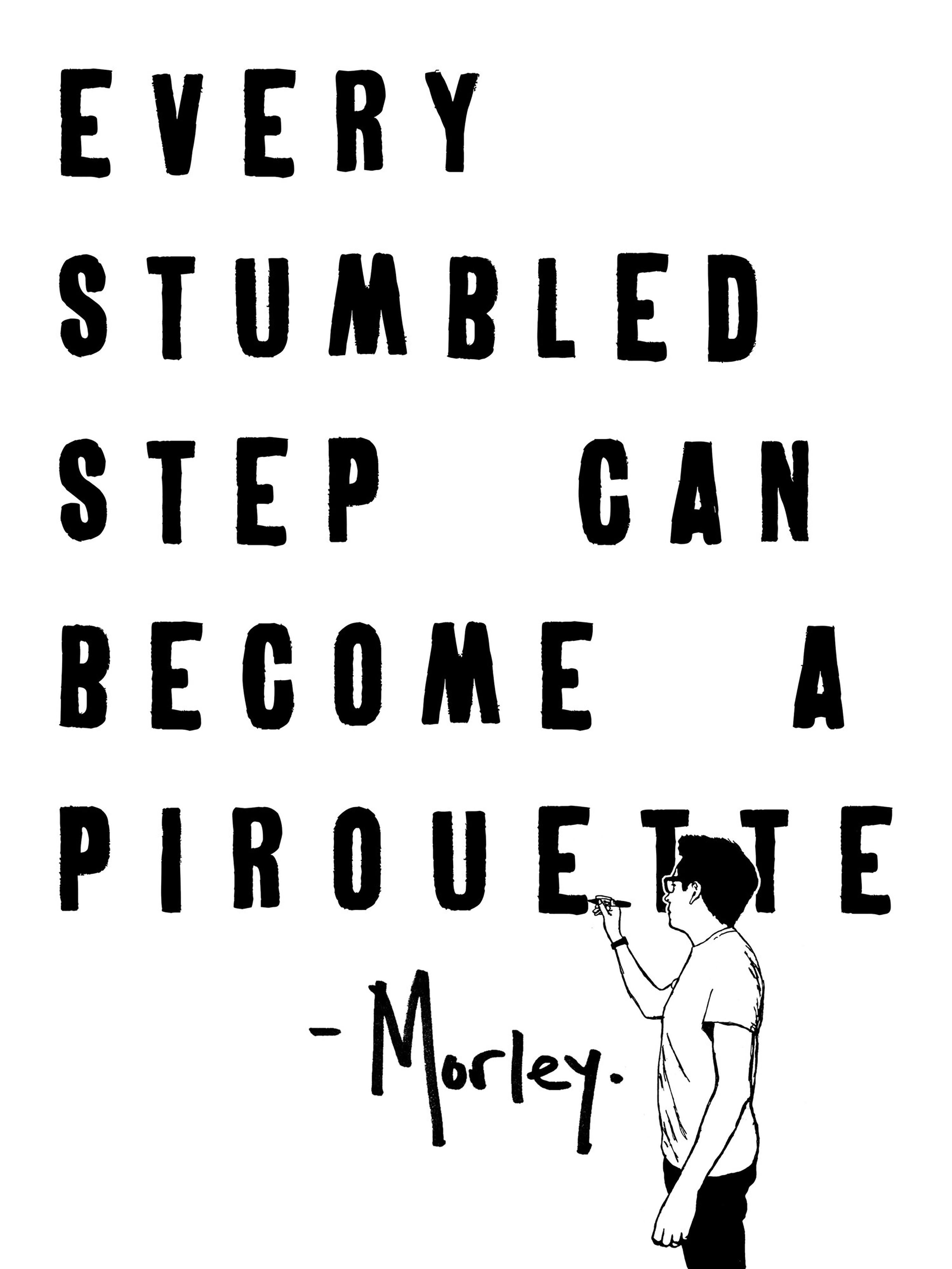 "Stumbled Step" - printed canvas - Painting by Morley