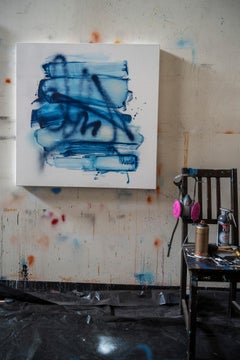 "Abstracción Húmeda #6" - Acrílico, Flashe, Pintura en Spray sobre Lienzo