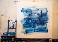 "Wet Abstraction #3" - Acrylic, Flashe, Spray Paint on Canvas