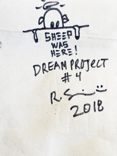 Dream Project #4, acrilico, vernice spray, grafite, tecnica mista su tela