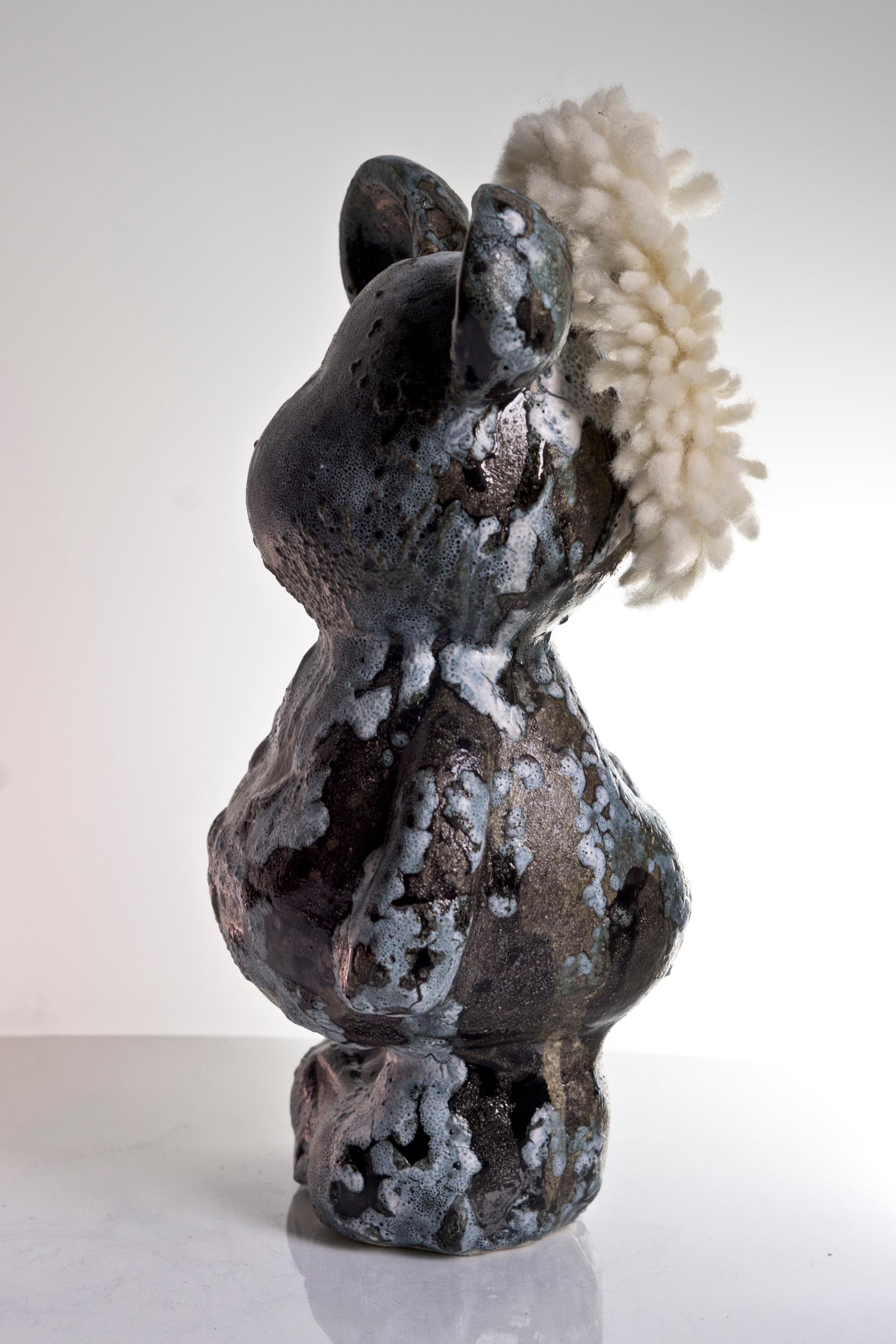 The Warrior Teddy - Gray Figurative Sculpture by Agustina Garrigou