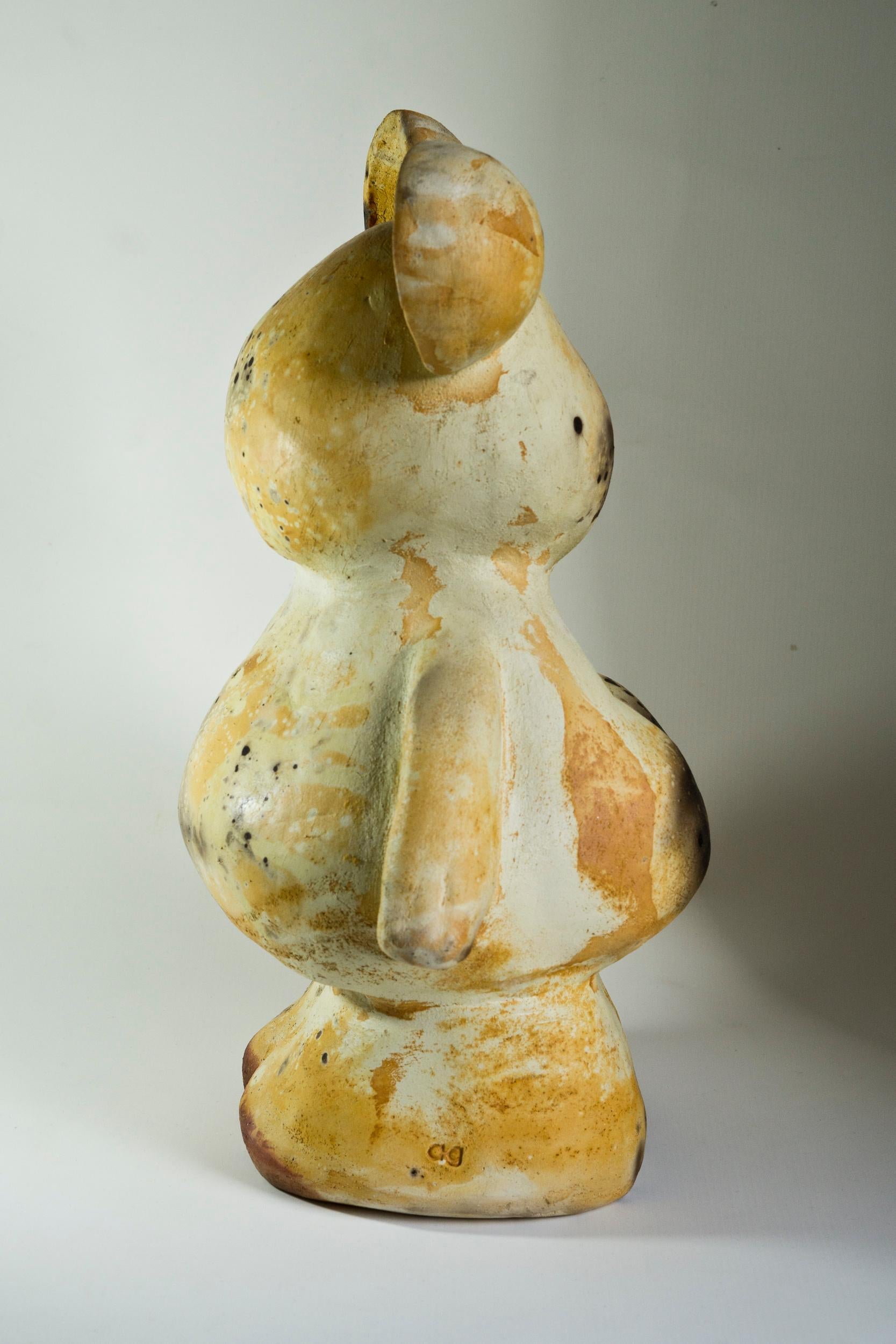 The Burnt Teddy - Brown Figurative Sculpture by Agustina Garrigou