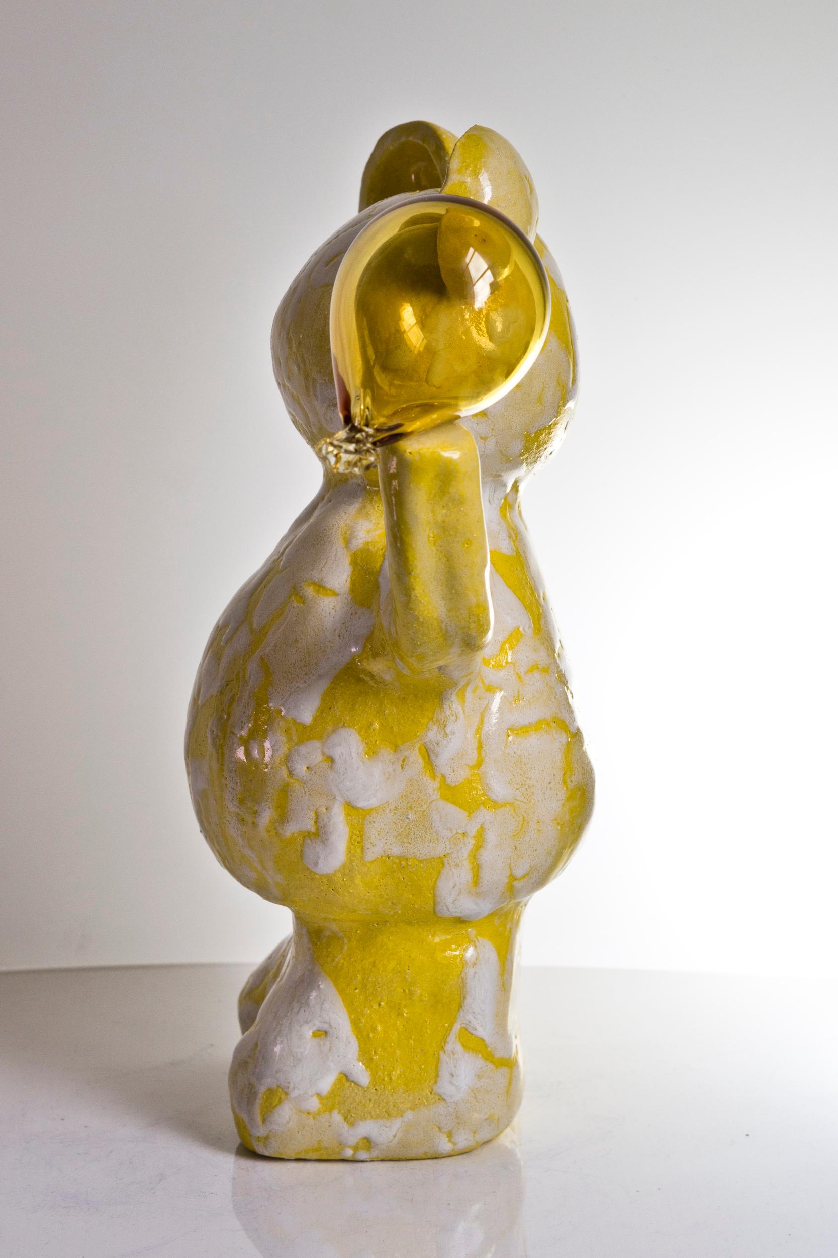 The Optimistic Teddy - Beige Figurative Sculpture by Agustina Garrigou