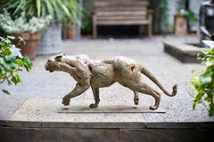 Leopard Stalking - Bronze, Wildlife, Leopard, Contemporary 