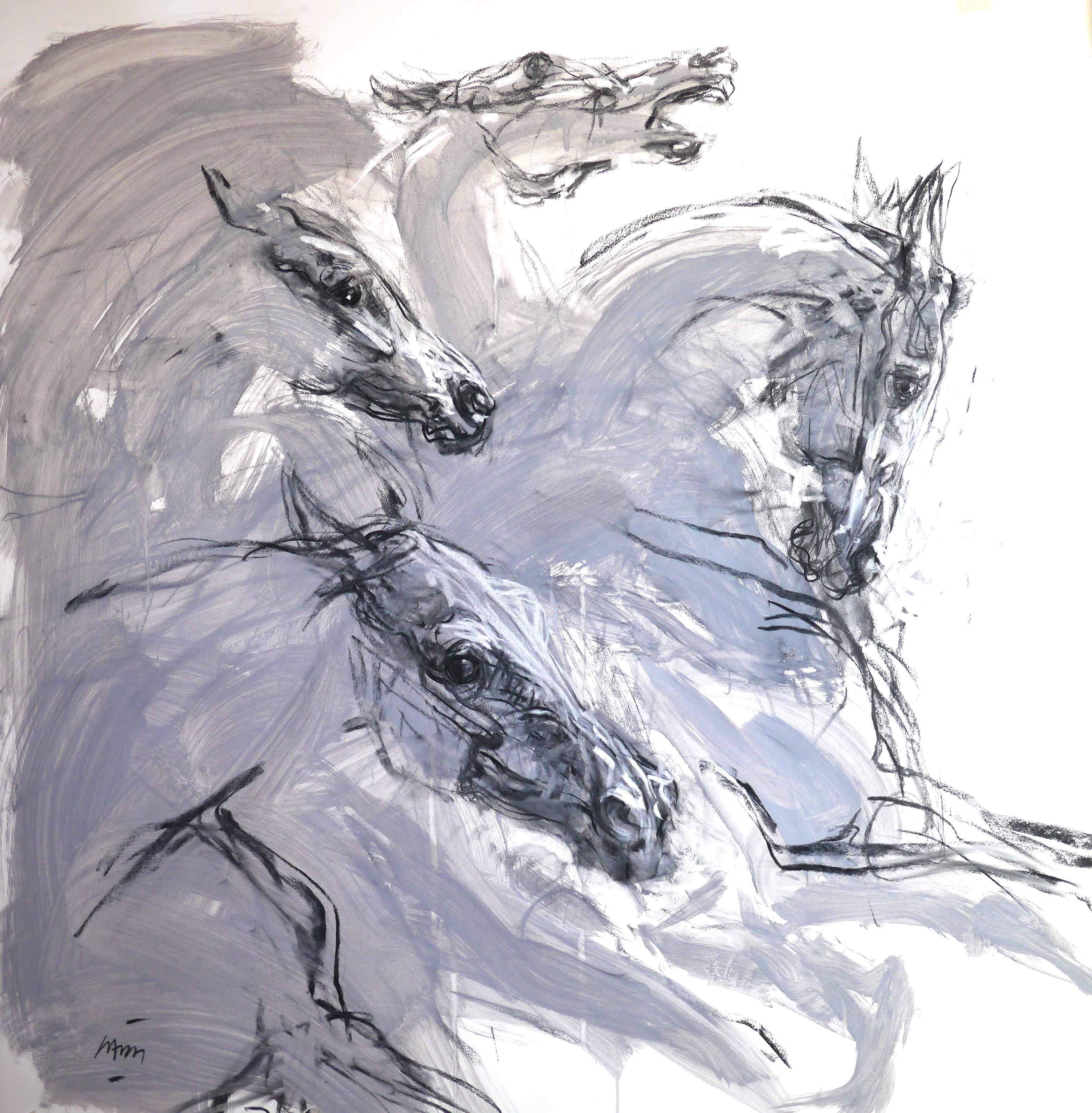 Jean-Louis Sauvat Animal Painting - Equestrian, Contemporary, 