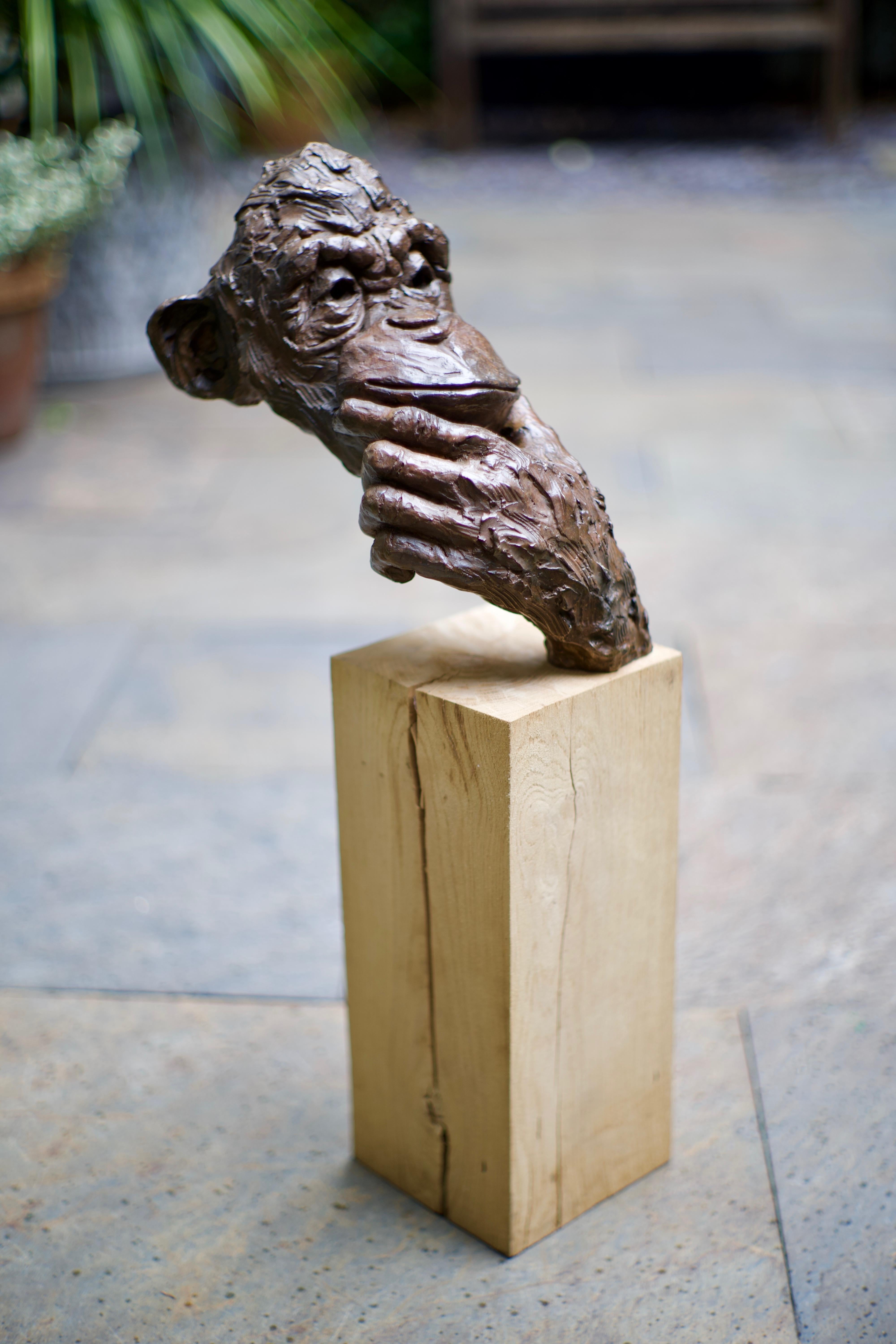 Fred Gordon Abstract Sculpture - Chimp - Contemporary, Abstract, Wildlife, Satirical