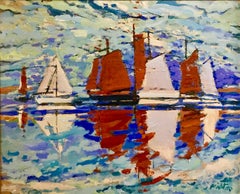 Green Tide - Seascape, Landscape, Contemporary, Impressionist