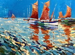 Blue Sky Red Sea - Impressionist, Seascape, Landscape, Contemporary