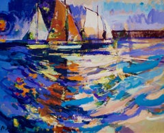 Sunrise - Landscape, Impressionist, Contemporary, Seascape