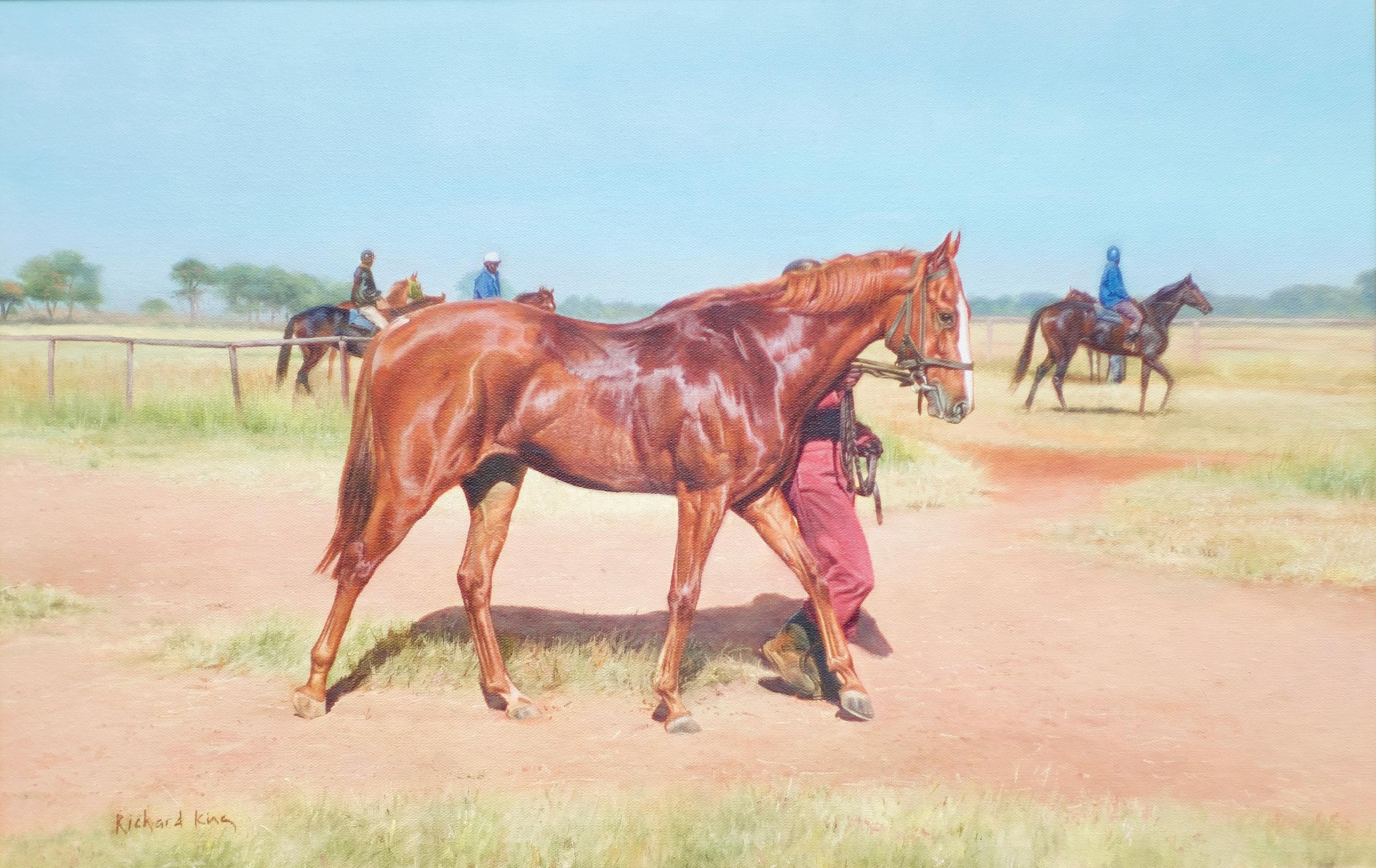 Richard King  Animal Painting - The Chestnut - Equestrian, Racing, Horse, Realist, Wildlife, Contemporary