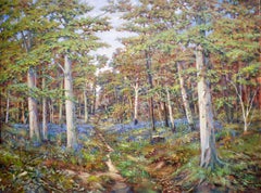 Silver Birches - Landscape, Contemporary, Bluebells