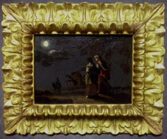 17th C Dutch Old Master Painting by Leonaert Bramer Moonlight Scene