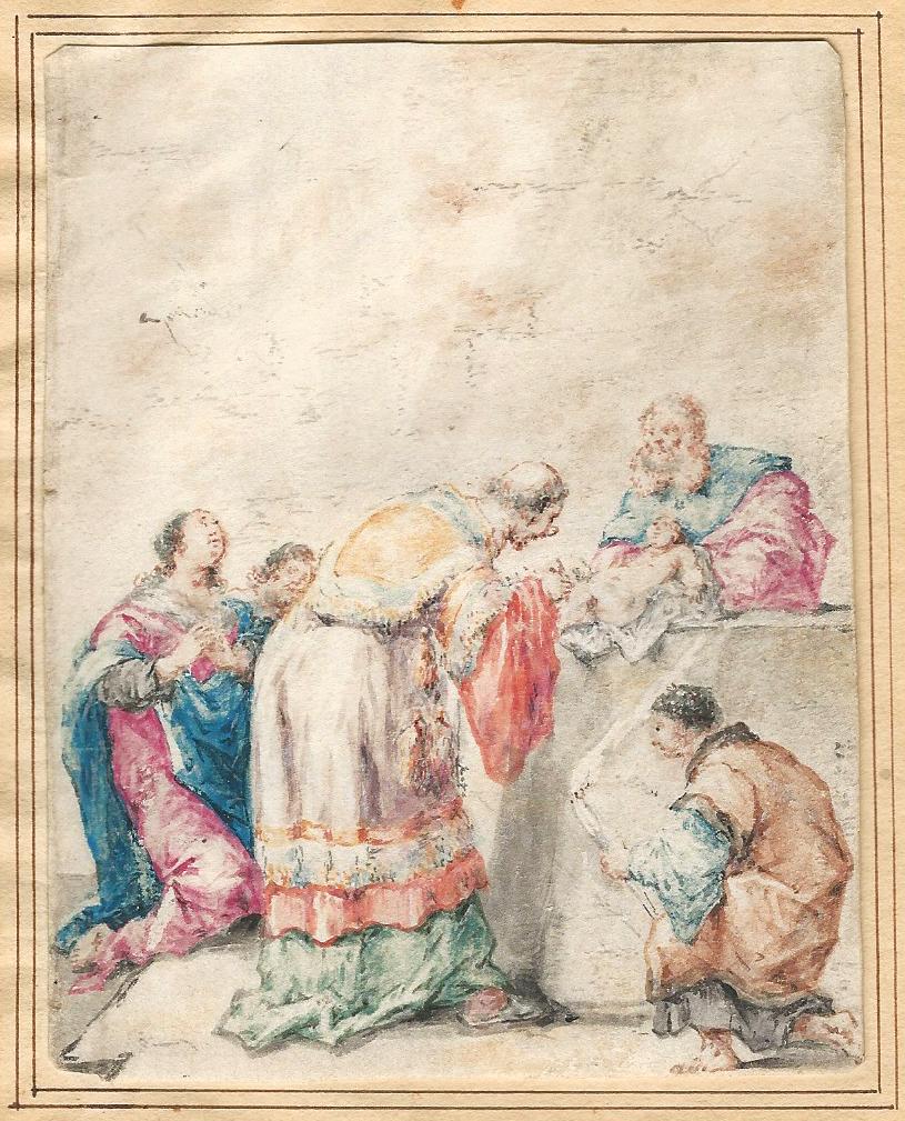 Leonaert Bramer (Delft 1596 – 1674 Delft)

The Circumcision of Christ

Brush and grey ink and watercolour on vellum, 118 x 93 mm (4.6 x 3.7 inch); hinged onto an 18th- or 19th-century partial collector’s mount with framing lines in pen and brown