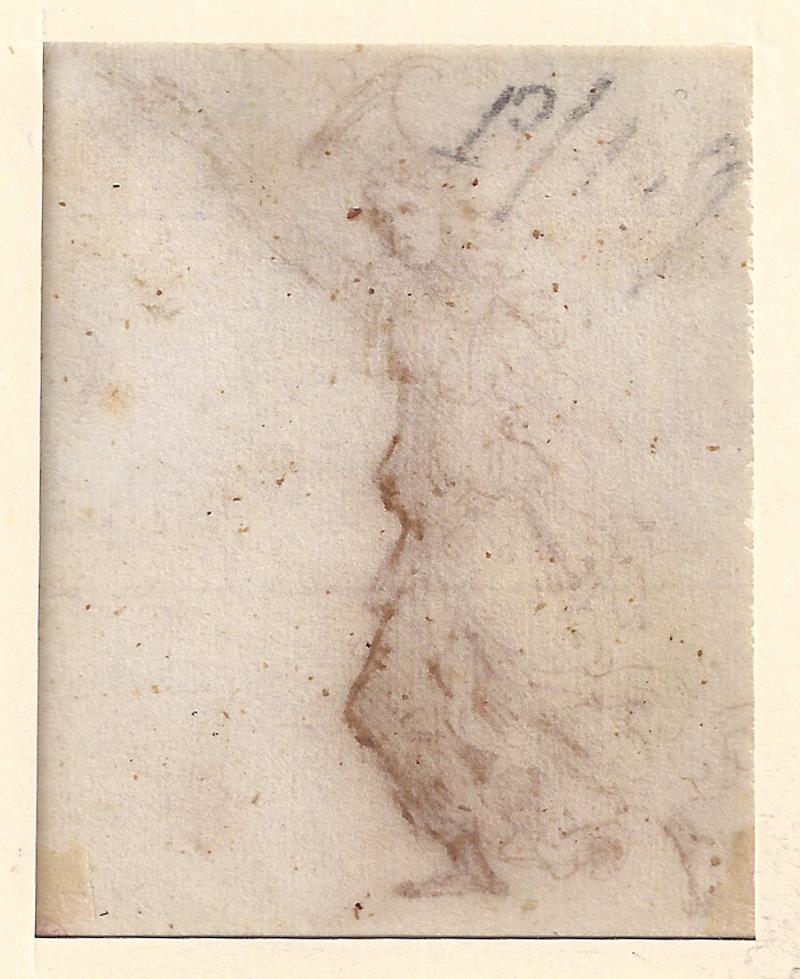 16th C Italian Old Master Drawing c.1505 by Marcantonio Raimondi Allegory For Sale 1