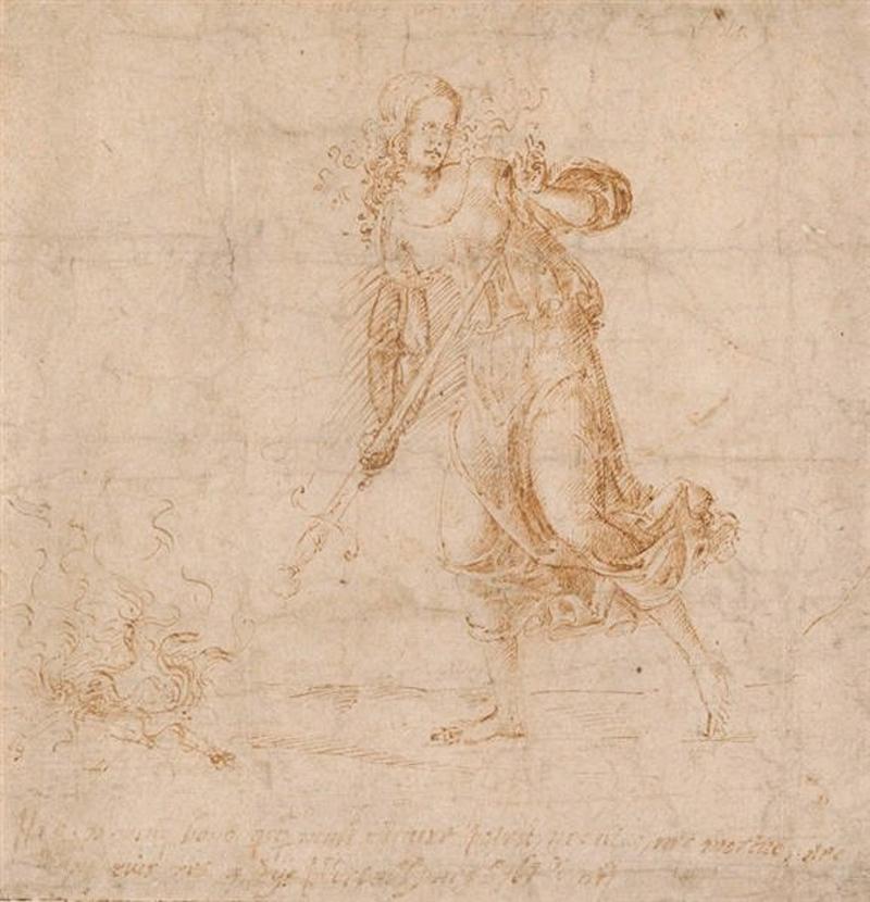 16th C Italian Old Master Drawing c.1505 by Marcantonio Raimondi Allegory For Sale 2