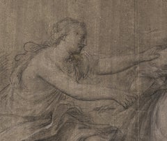 18th C Italian Old Master Drawing by Giacomo Zoboli Study Joseph Potiphar's Wife