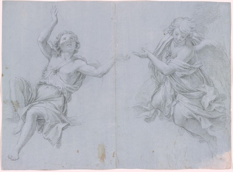 18th C Italian Old Master Drawing by Giacomo Zoboli Study Joseph Potiphar's Wife For Sale 5