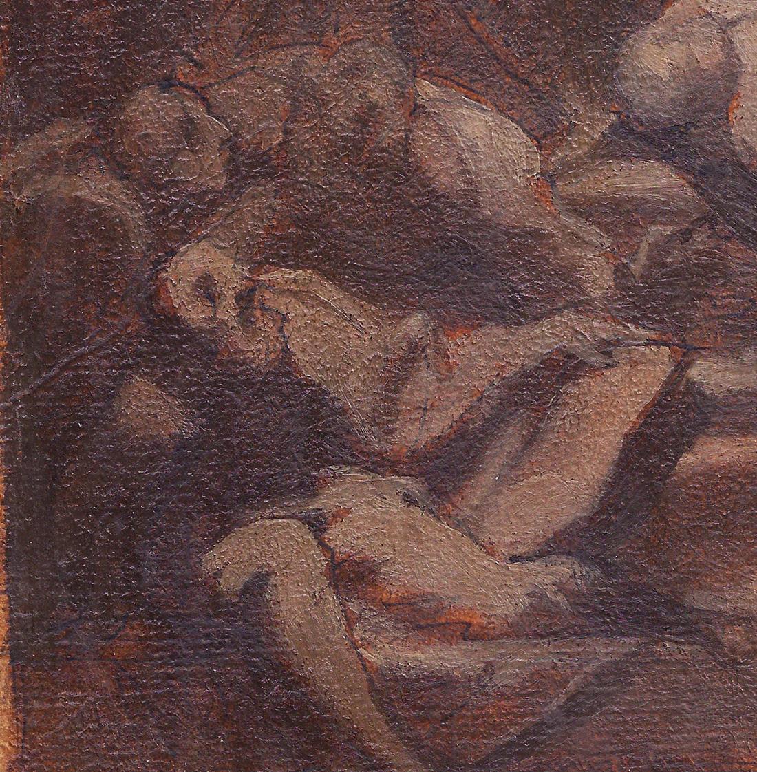 Circa 1600 Italian Oil Sketch Master Drawing by Pietro Sorri Pentecost Design For Sale 2