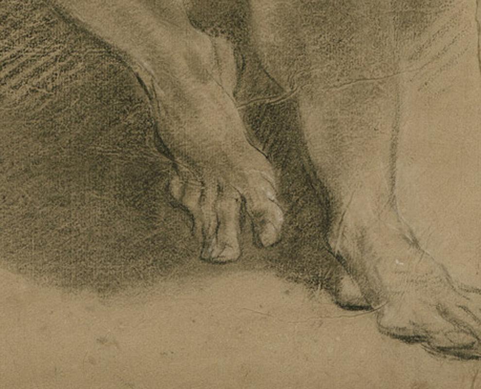 Filippo Pedrini (Bologna 1763 – 1856 Bologna)

Academy Study of a Male Nude

Black chalk, heightened with white chalk, watermark anchor in an oval, 428 x  315 mm (16.9 x 12.4 inch)

Inscribed on the verso: ‘Filippo Pedrini