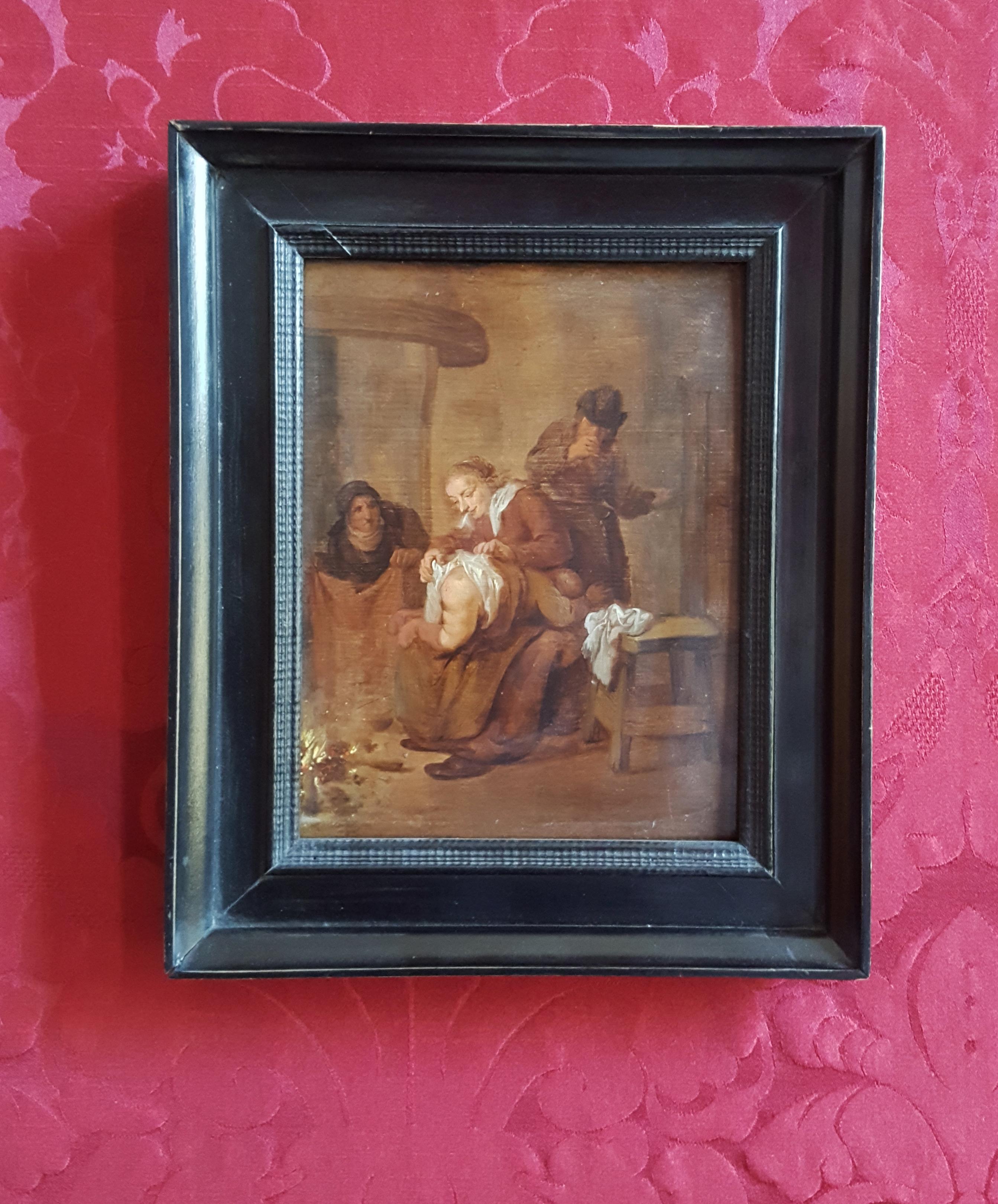 17th Century Dutch Old Master Painting by Jan Molenaer II Sense of Smell For Sale 2