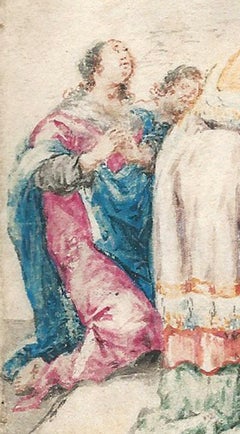 Dutch 17th Century Old Master Drawing by Leonaert Bramer Delft Religious