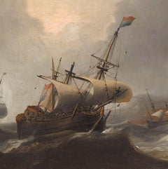 Superb Dutch 17th Century Old Master Painting by Aernout Smit Marine Provenance
