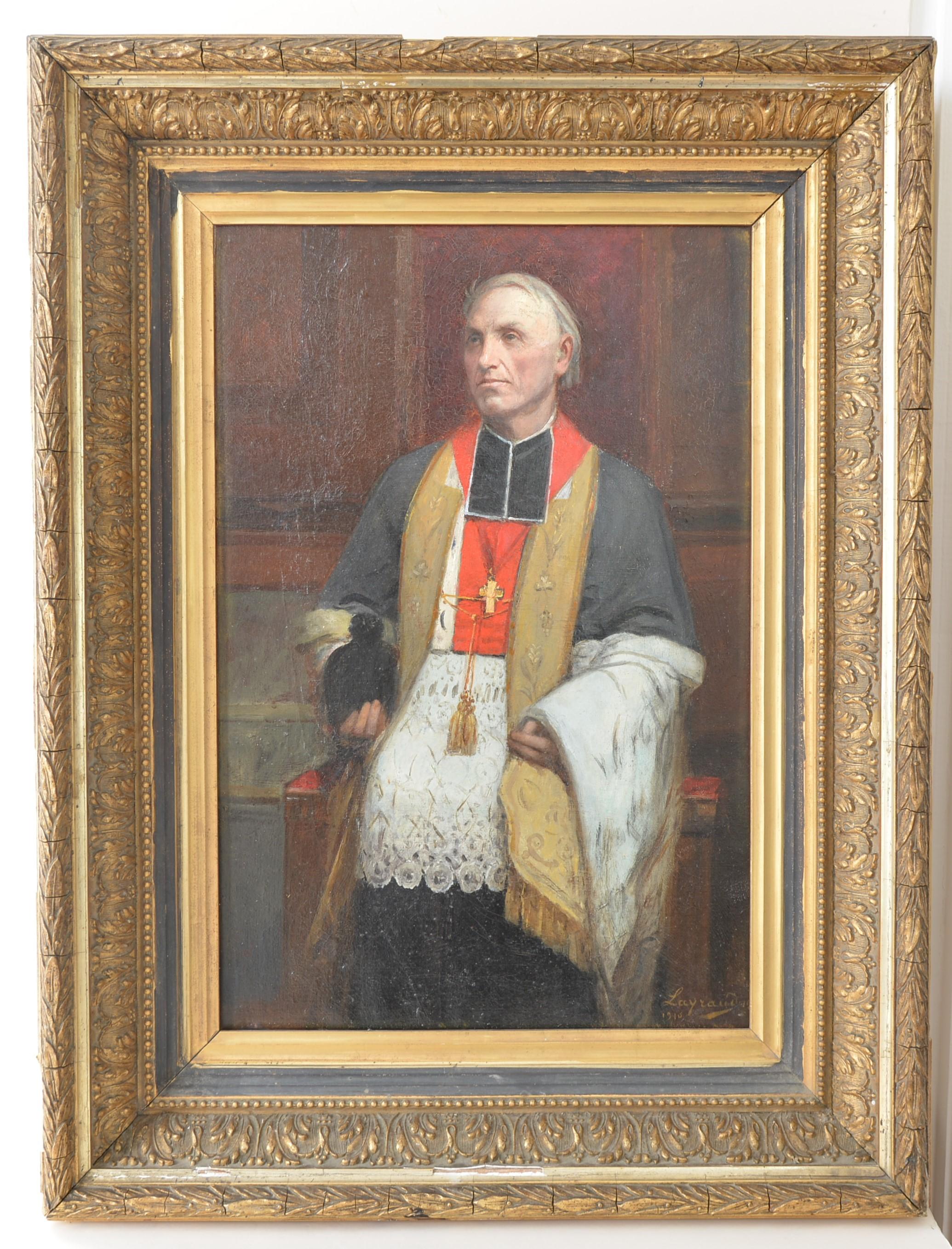 Layraud Joseph-Fortuné Séraphin  Portrait Painting - Monseigneur Capliez