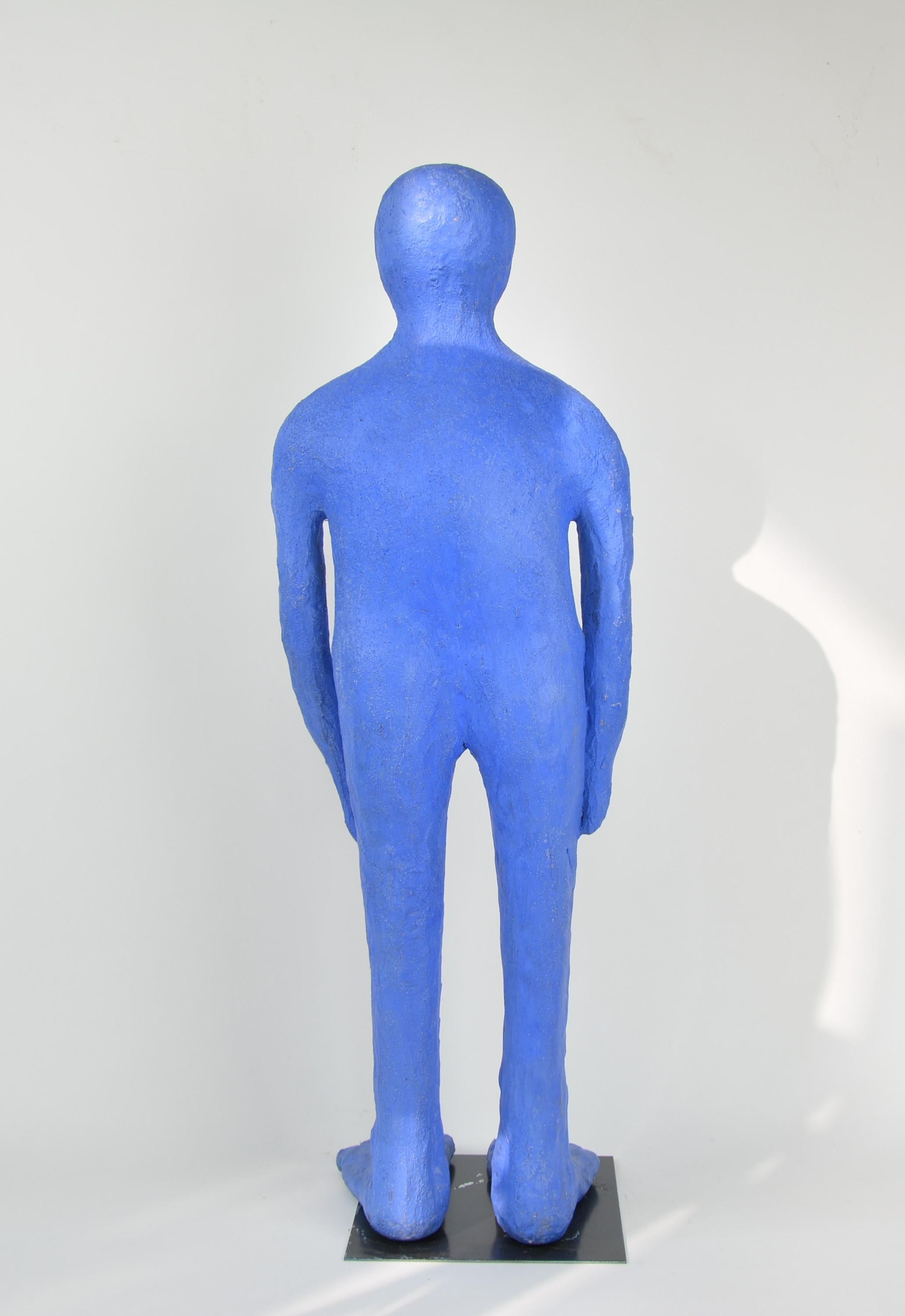P'tit Bleu N° 3 - Black Nude Sculpture by Colette Biquand