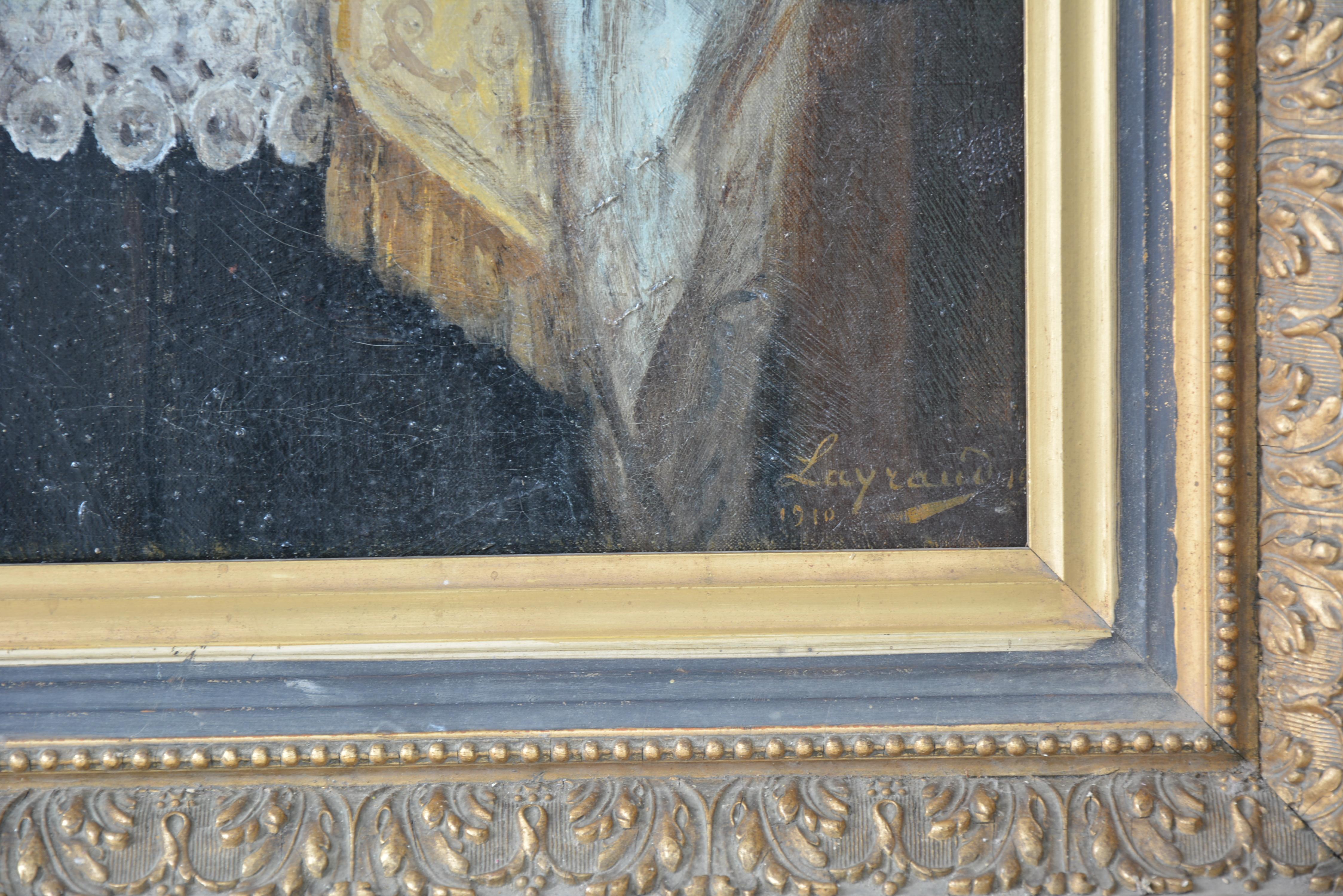 Monseigneur Capliez - Brown Portrait Painting by Layraud Joseph-Fortuné Séraphin 