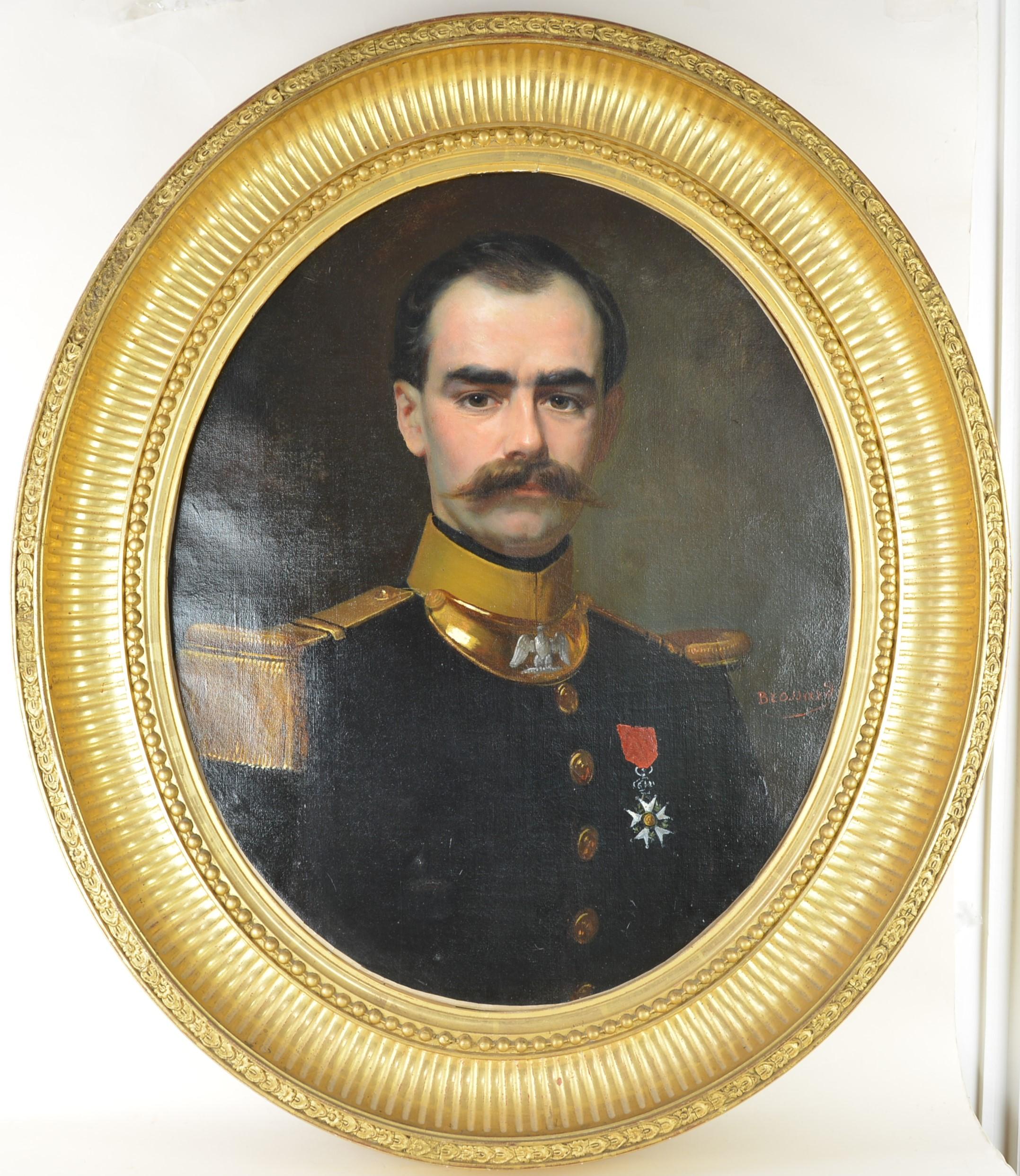 Portrait of Auguste-Ernest Martin de Boussuge - Painting by Brossard Guillaume-Etienne André 