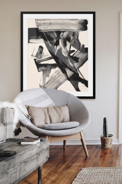 Black and White Abstract on Creme