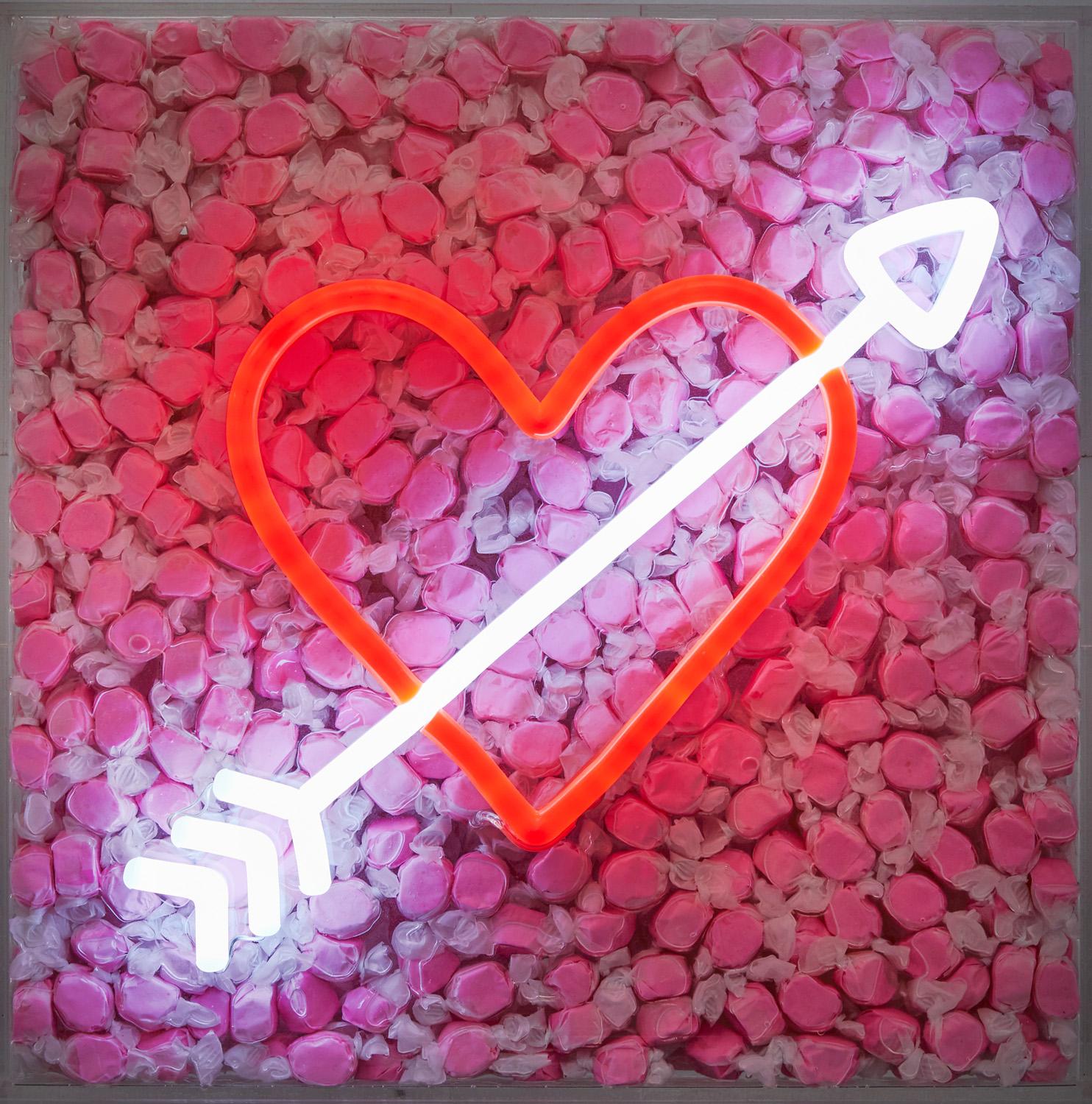 Pink Heart - Sculpture by Robyn Blair x NameGlo