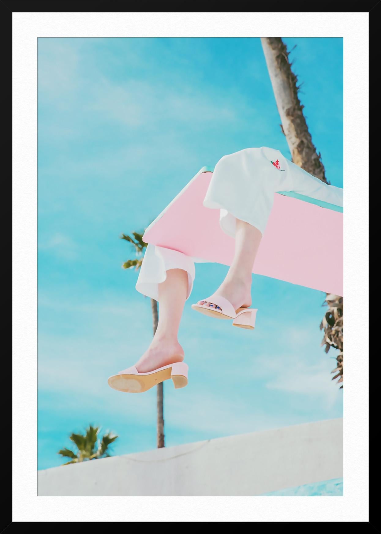 Pink Diving Board - Blue Figurative Photograph by Jesse & Jimmy Marble