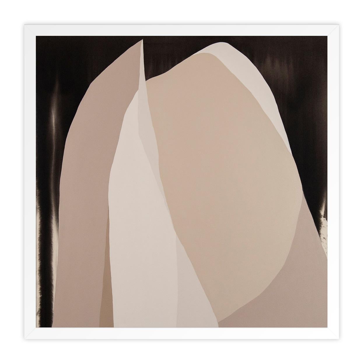 Melpomene - Beige Abstract Print by Lesley Anderson