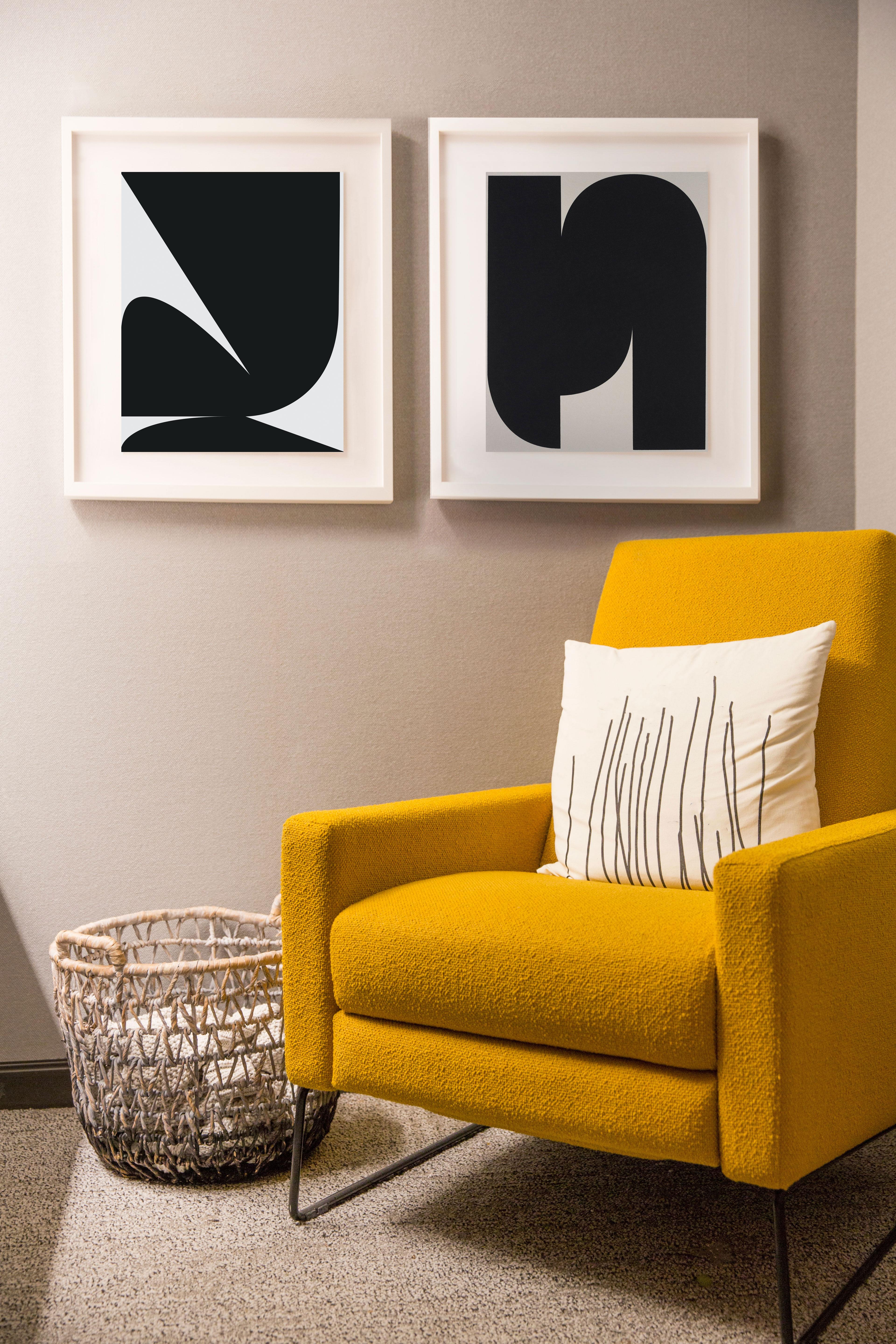Untitled (Black on Almost White) - Print by Johan Van Oeckel