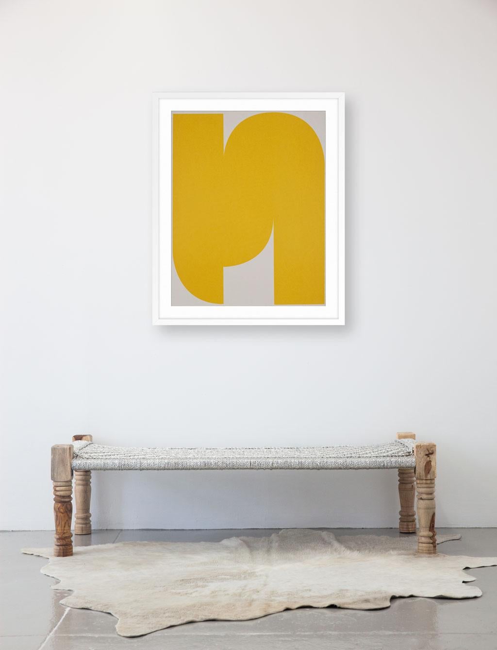 Untitled (Yellow on Light Grey 1) - Print by Johan Van Oeckel