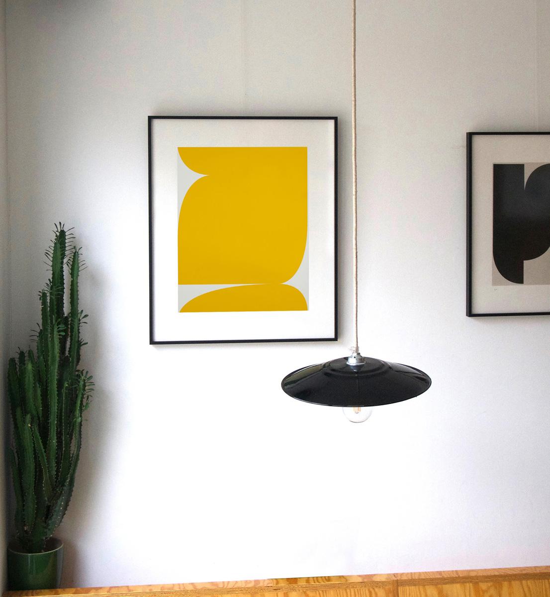 Untitled (Yellow on Light Grey 2) - Print by Johan Van Oeckel