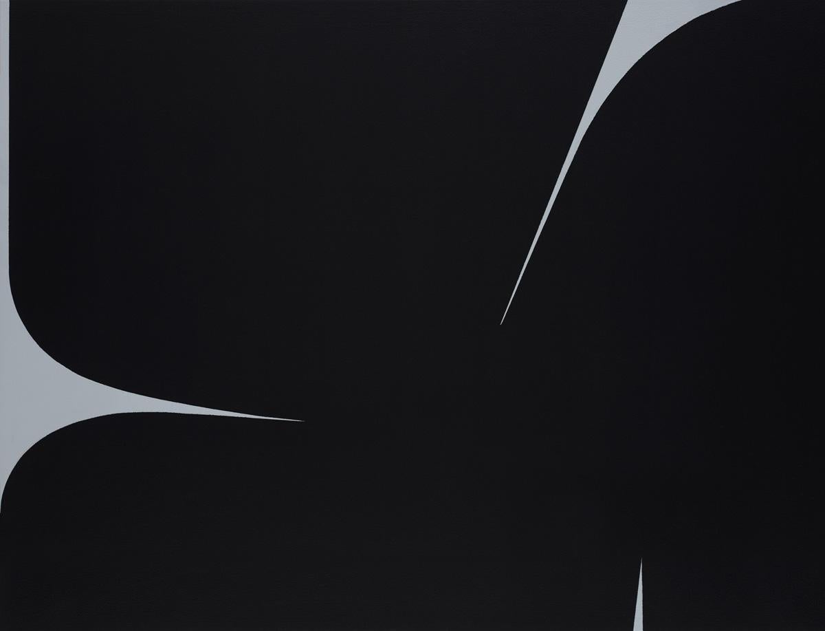 Johan Van Oeckel Abstract Print - Untitled (Black on Grey)