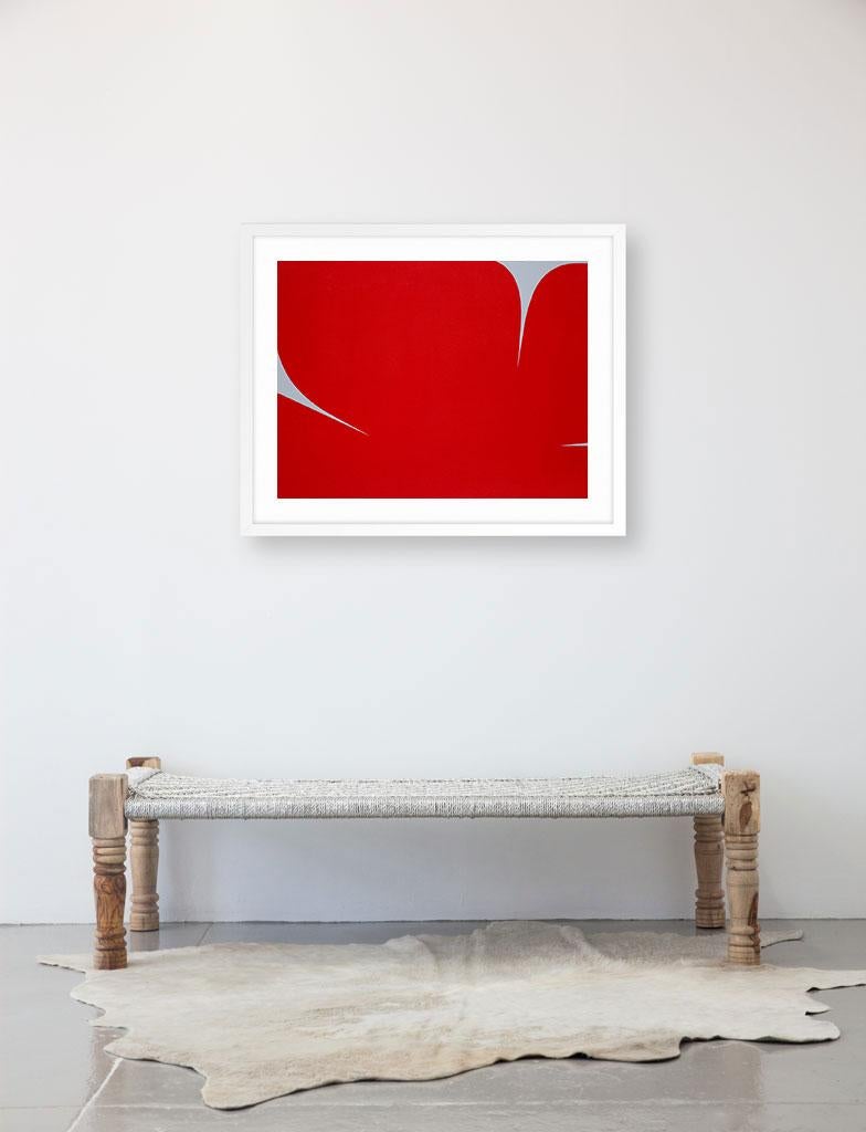 Untitled (Red on Grey) - Print by Johan Van Oeckel