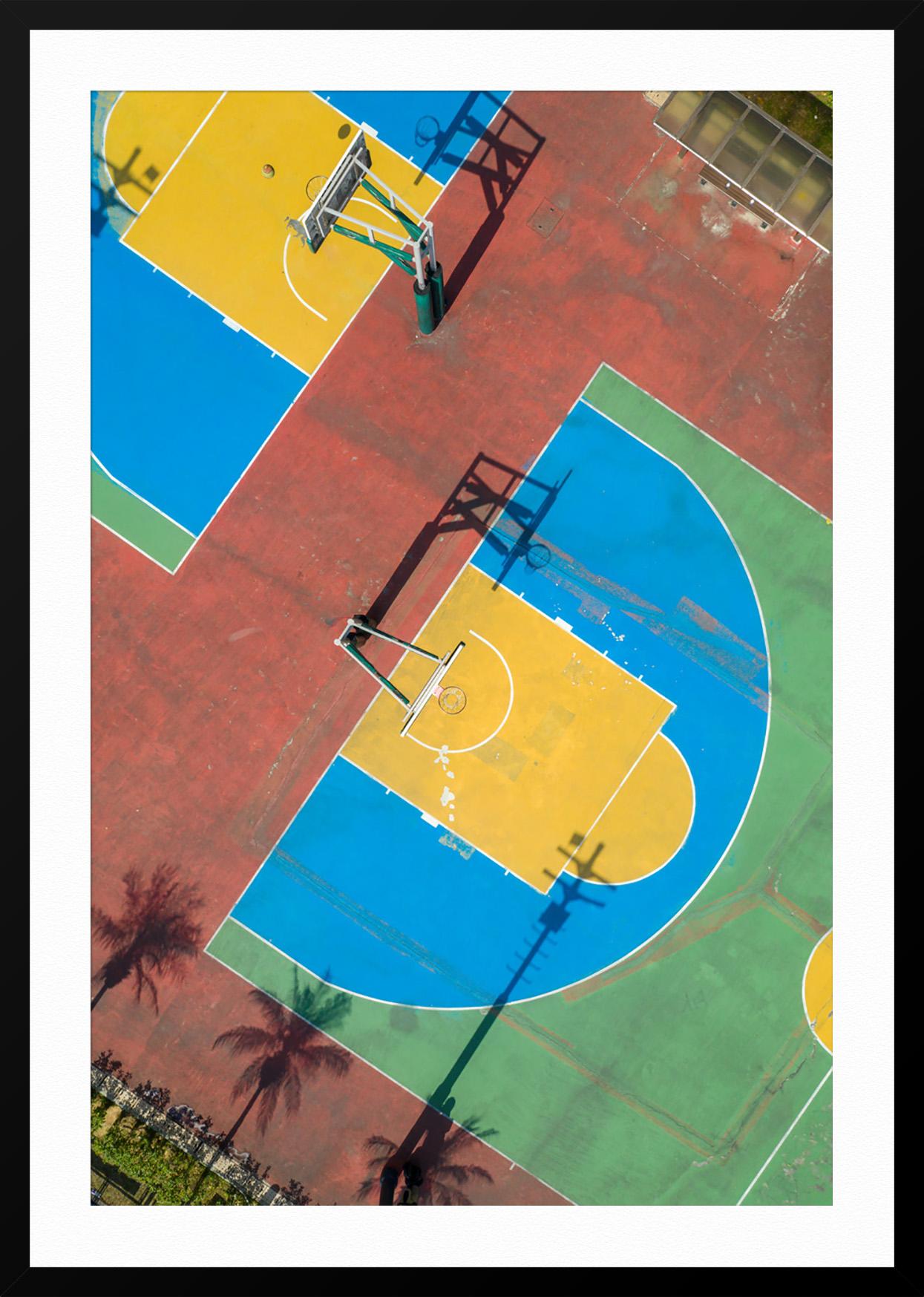 Top Down Court 2 - Brown Landscape Print by Austin Bell