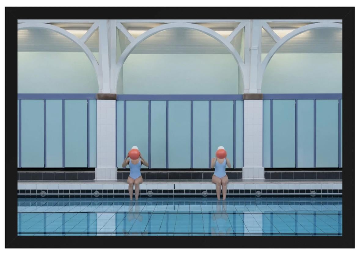 Water Polo at Warrender - Blue Color Photograph by Soo Burnell