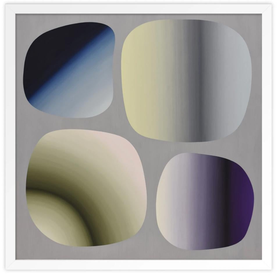 VOS - Gray Abstract Print by Gabi Mitterer